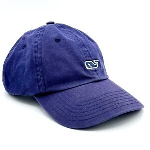 Vineyard Vines Classic Whale Logo Baseball Cap‎ Blue Cotton Adjustable O/S